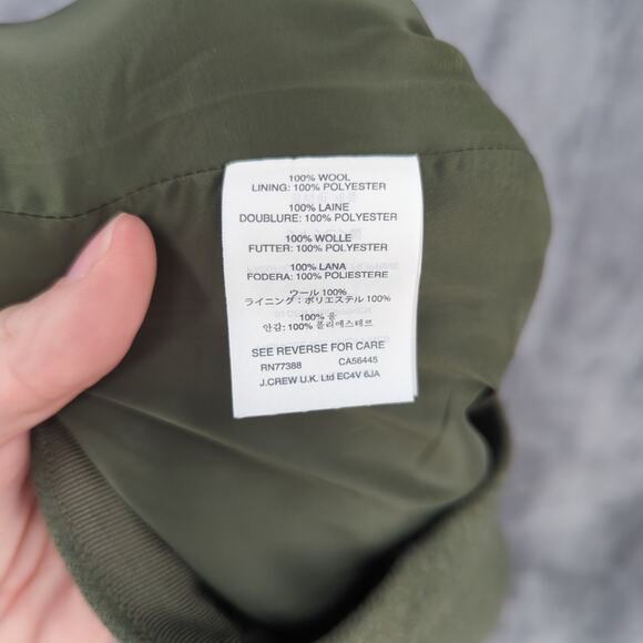 J Crew Skirt 2 Petite Olive Green Wool Academia Lined Preppy Old Money Office - Picture 6 of 7